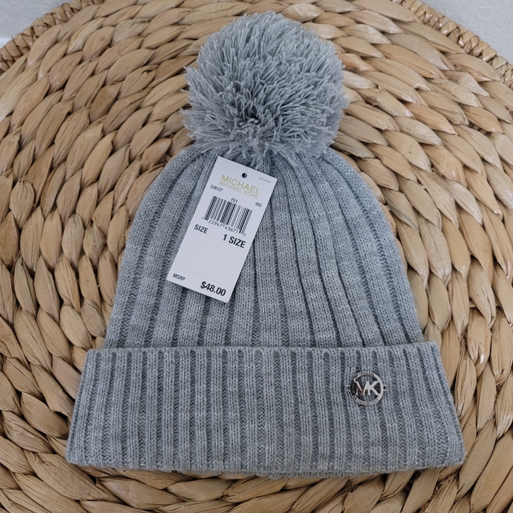Michael Kors Beanie Pom Pom Gray